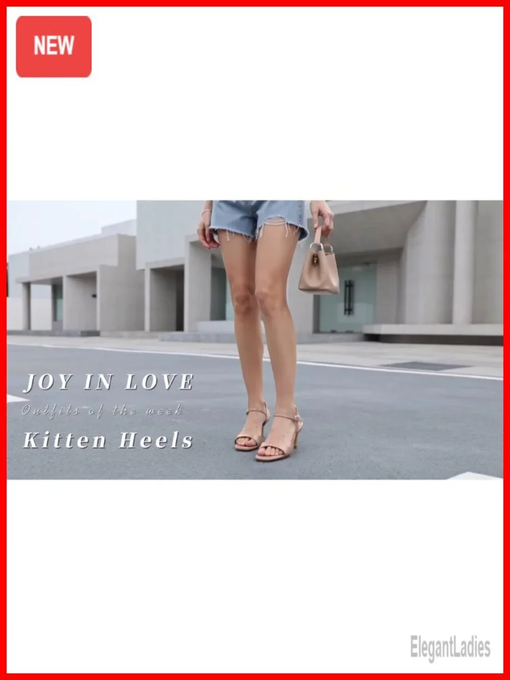 JOY IN LOVE Kitten Heels Open Toe Sandals with Ankle Strap